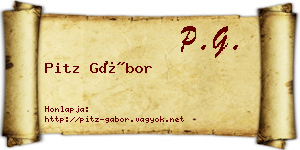 Pitz Gábor névjegykártya